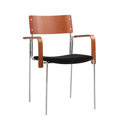 Modern Minimalist Rectangular Fabric Solid Wood Multi-Layer Plate Iron Dining Chair Backrest Armrest For Dining Room