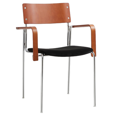 Modern Minimalist Rectangular Fabric Solid Wood Multi-Layer Plate Iron Dining Chair Backrest Armrest For Dining Room