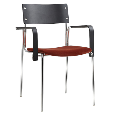 Modern Minimalist Rectangular Fabric Solid Wood Multi-Layer Plate Iron Dining Chair Backrest Armrest For Dining Room