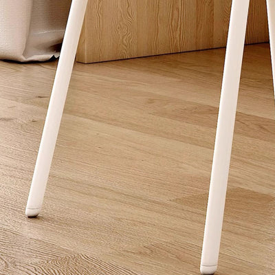 Modern Minimalist Cat-Claw-Shaped Lambswool Carbon Steel Vanity Stool Backrest Armless For Bedroom