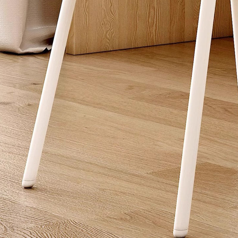 Modern Minimalist Cat-Claw-Shaped Lambswool Carbon Steel Vanity Stool Backrest Armless For Bedroom