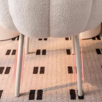 Modern Minimalist Cat-Claw-Shaped Lambswool Carbon Steel Vanity Stool Backrest Armless For Bedroom