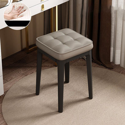 Modern Minimalist Rectangular Microfiber Leather PP Vanity Stool Backless Armless For Bedroom