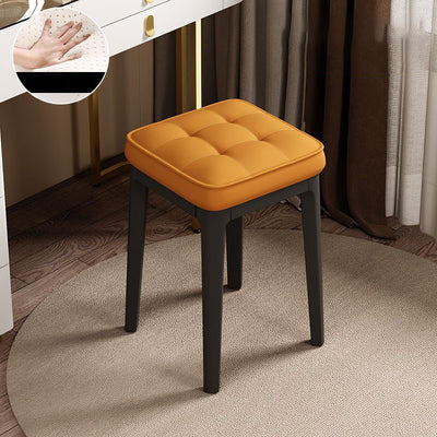 Modern Minimalist Rectangular Microfiber Leather PP Vanity Stool Backless Armless For Bedroom
