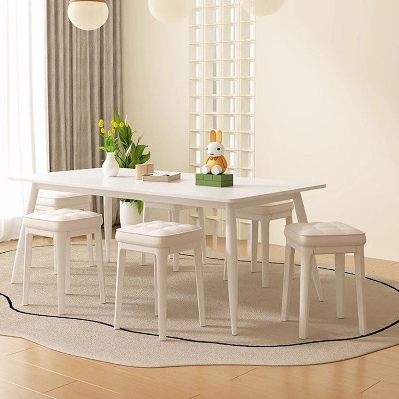 Taburete de tocador sin respaldo ni brazos de cuero de microfibra rectangular minimalista moderno para dormitorio 