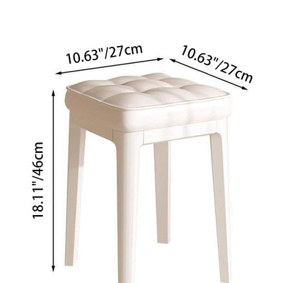 Modern Minimalist Rectangular Microfiber Leather PP Vanity Stool Backless Armless For Bedroom
