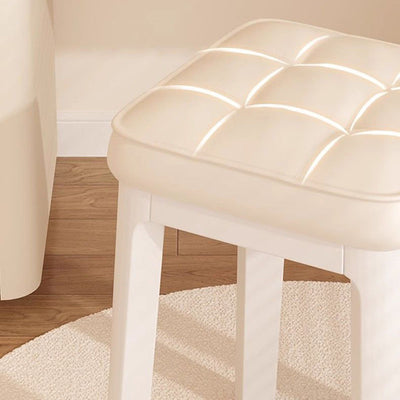 Modern Minimalist Rectangular Microfiber Leather PP Vanity Stool Backless Armless For Bedroom