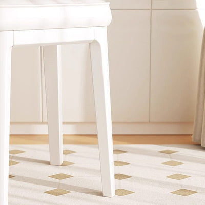 Modern Minimalist Rectangular Microfiber Leather PP Vanity Stool Backless Armless For Bedroom