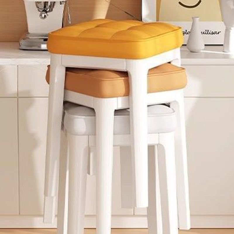 Taburete de tocador sin respaldo ni brazos de cuero de microfibra rectangular minimalista moderno para dormitorio 