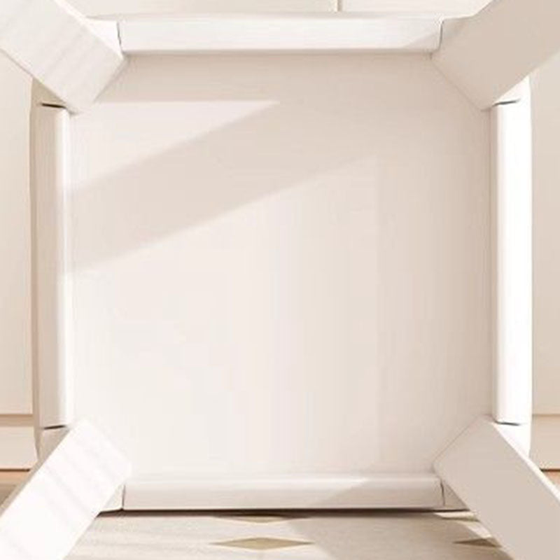 Taburete de tocador sin respaldo ni brazos de cuero de microfibra rectangular minimalista moderno para dormitorio 