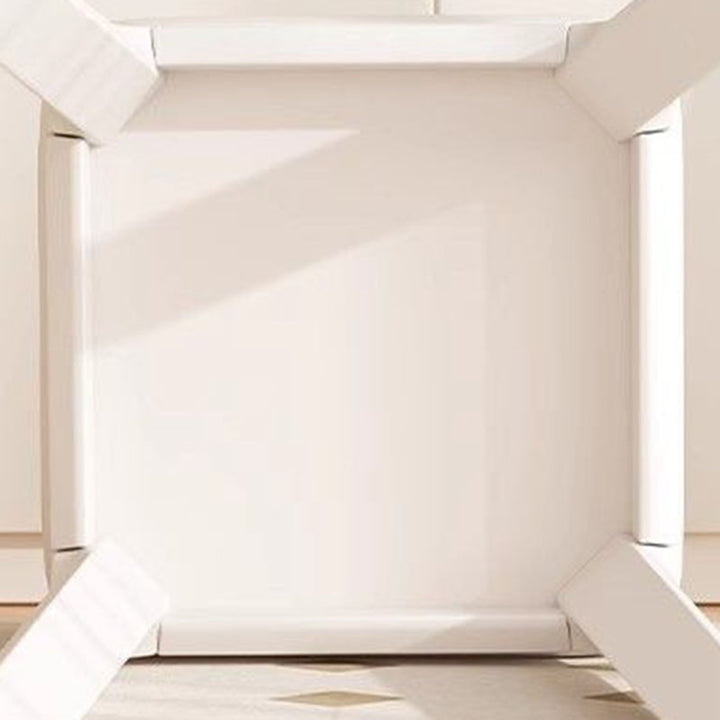 Taburete de tocador sin respaldo ni brazos de cuero de microfibra rectangular minimalista moderno para dormitorio 