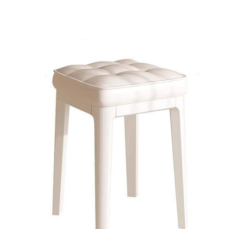 Taburete de tocador sin respaldo ni brazos de cuero de microfibra rectangular minimalista moderno para dormitorio 