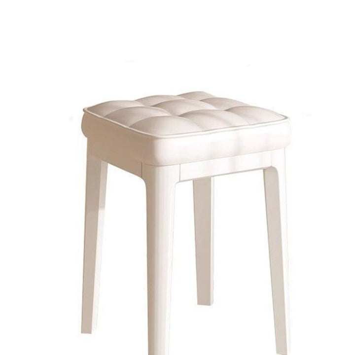 Taburete de tocador sin respaldo ni brazos de cuero de microfibra rectangular minimalista moderno para dormitorio 