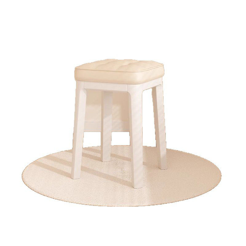 Taburete de tocador sin respaldo ni brazos de cuero de microfibra rectangular minimalista moderno para dormitorio 