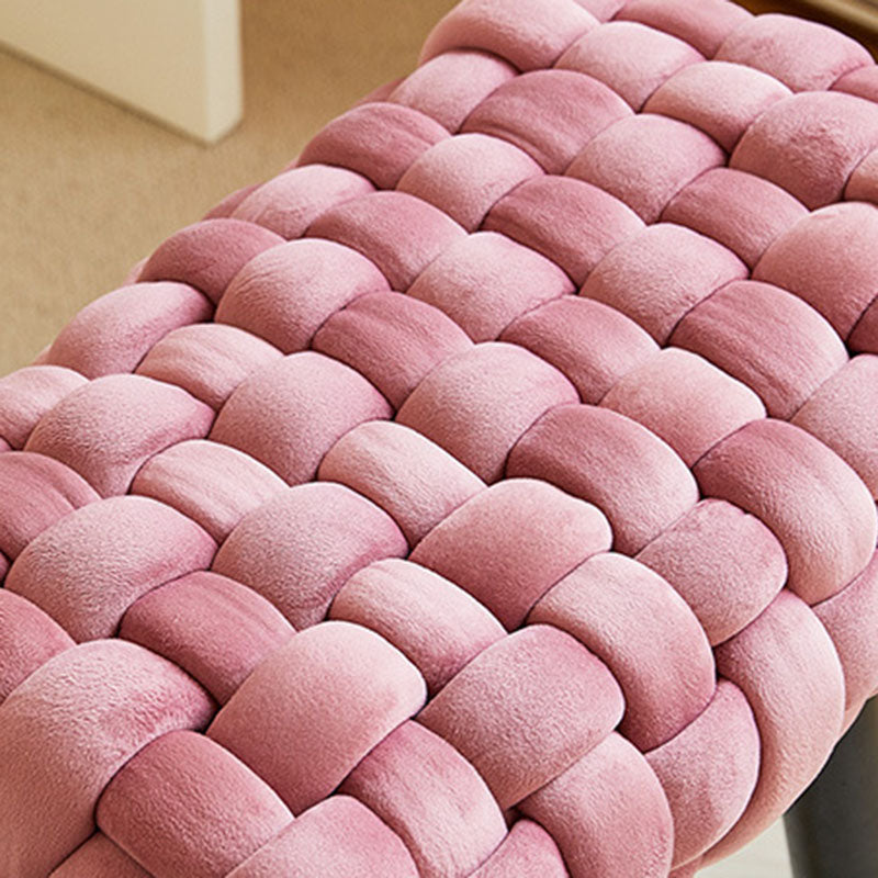 Contemporary Creative Rectangular Velvet Solid Wood Vanity Stool Backless Armless For Bedroom