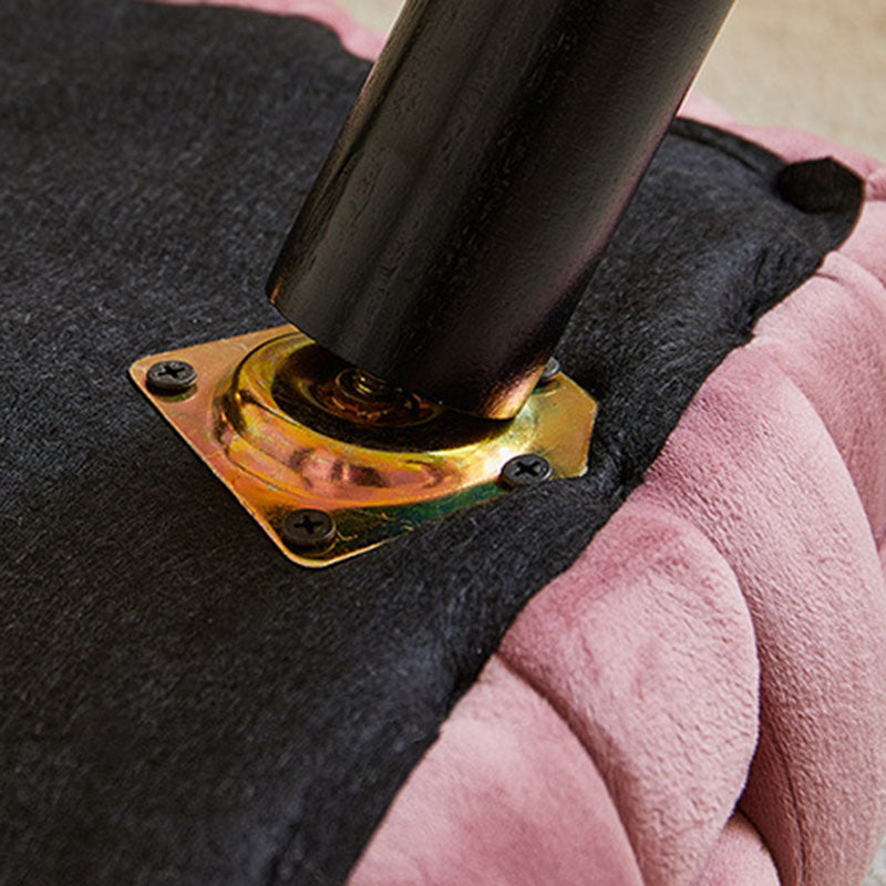 Contemporary Creative Rectangular Velvet Solid Wood Vanity Stool Backless Armless For Bedroom