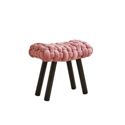 Contemporary Creative Rectangular Velvet Solid Wood Vanity Stool Backless Armless For Bedroom