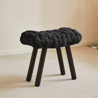 Contemporary Creative Rectangular Velvet Solid Wood Vanity Stool Backless Armless For Bedroom