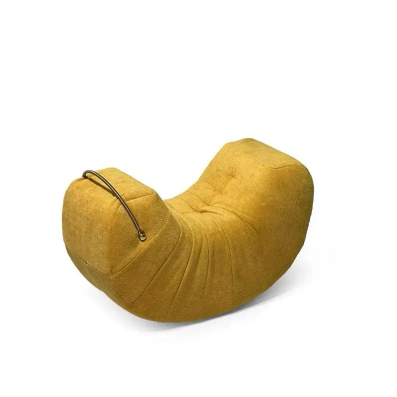 Modern Minimalist Velvet Solid Wood Iron Banana Rocking Chair Backrest Armless For Living Room
