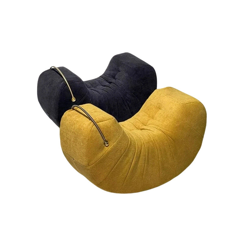 Modern Minimalist Velvet Solid Wood Iron Banana Rocking Chair Backrest Armless For Living Room