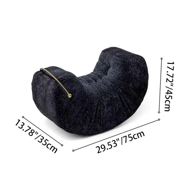 Modern Minimalist Velvet Pine Wood Iron Banana Rocking Chair Backrest Armless For Living Room