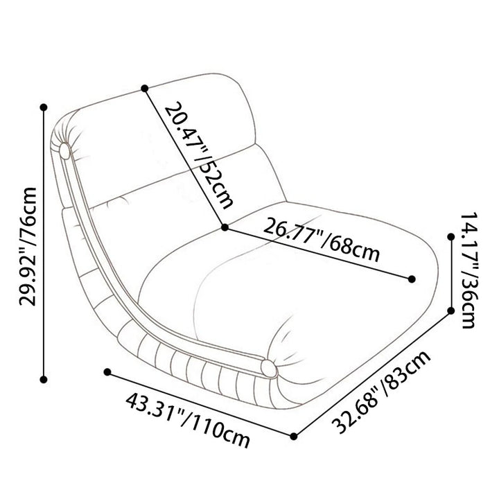 Chaise à bascule rectangulaire moderne minimaliste en cuir et bois massif, sans accoudoirs, avec dossier, pour salon 