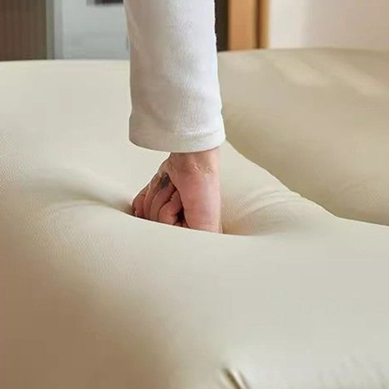 Modern Minimalist Rectangular Cat Claw Leather Solid Wood Rocking Chair Backrest Armless For Living Room