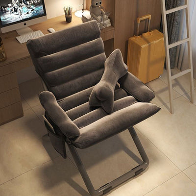 Modern Minimalist Steel Velvet Rectangular Accent Chair Armrest Backrest For Living Room