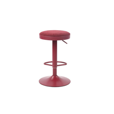Modern Minimalist Carbon Steel Cotton-Linen Cylindrical Bar Stool Backless For Dining Room & Kitchen