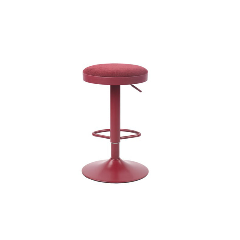 Modern Minimalist Carbon Steel Cotton-Linen Cylindrical Bar Stool Backless For Dining Room & Kitchen