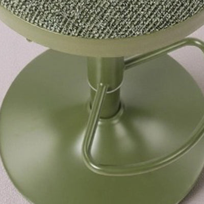 Modern Minimalist Carbon Steel Cotton-Linen Cylindrical Bar Stool Backless For Dining Room & Kitchen