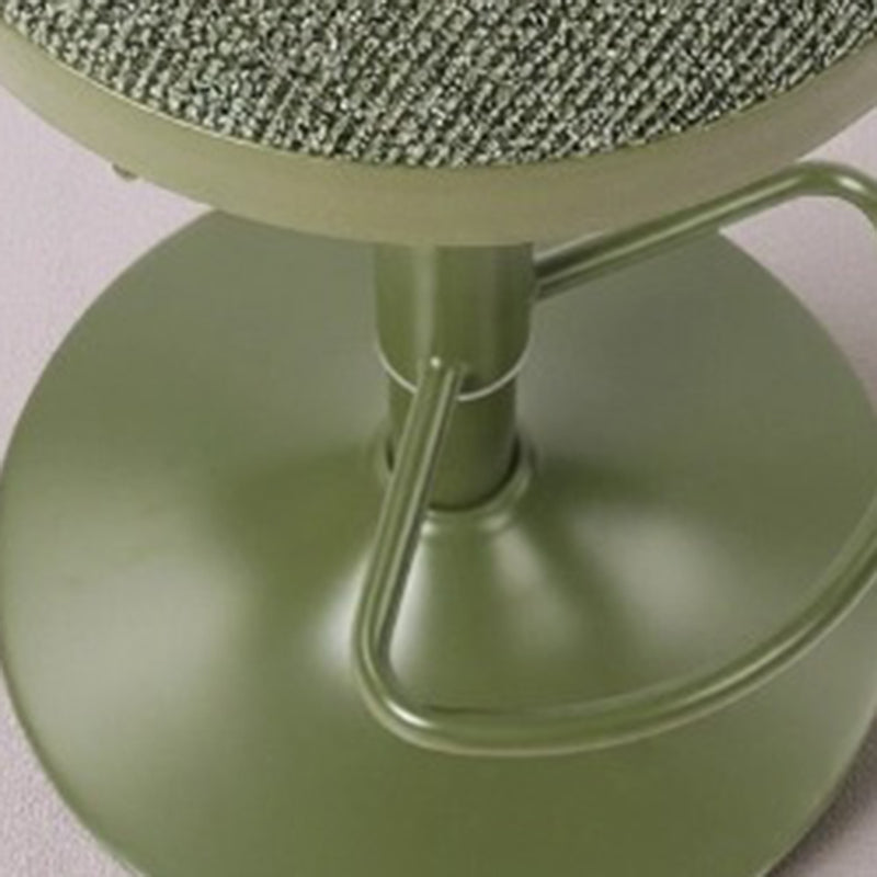 Modern Minimalist Carbon Steel Cotton-Linen Cylindrical Bar Stool Backless For Dining Room & Kitchen