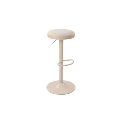 Modern Minimalist Carbon Steel Cotton-Linen Cylindrical Bar Stool Backless For Dining Room & Kitchen