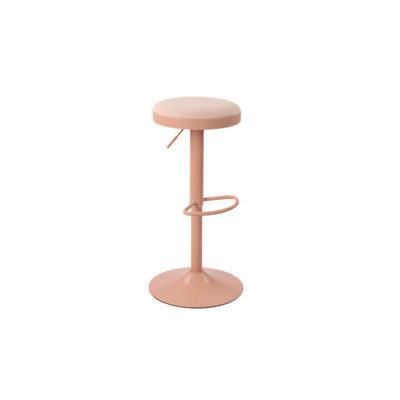 Modern Minimalist Carbon Steel Cotton-Linen Cylindrical Bar Stool Backless For Dining Room & Kitchen