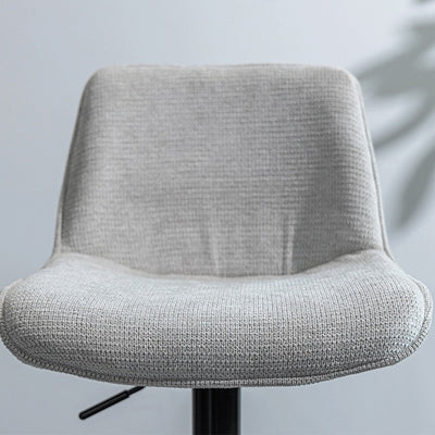 Modern Minimalist Rectangular Carbon Steel Cotton-Linen PP Bar Stool Backrest Armless For Dining Room & Kitchen