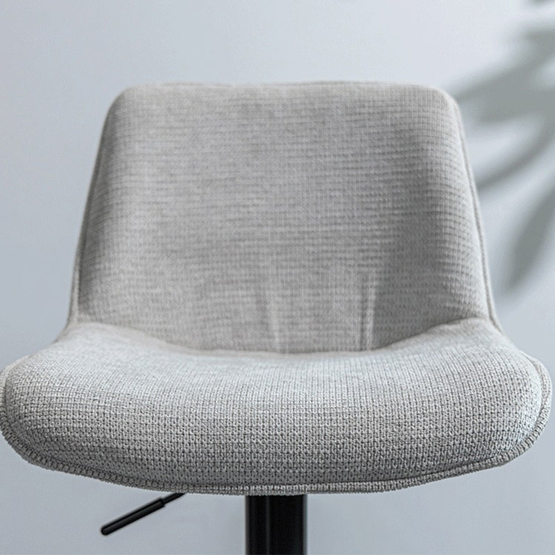 Modern Minimalist Rectangular Carbon Steel Cotton-Linen PP Bar Stool Backrest Armless For Dining Room & Kitchen