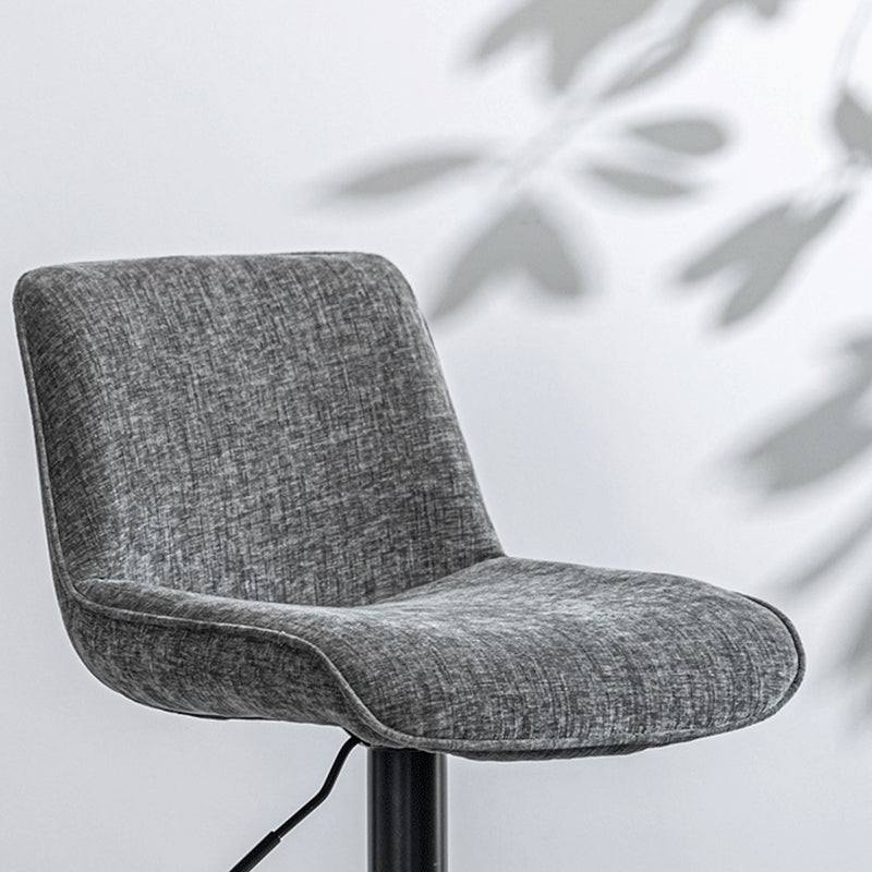 Modern Minimalist Rectangular Carbon Steel Cotton-Linen PP Bar Stool Backrest Armless For Dining Room & Kitchen