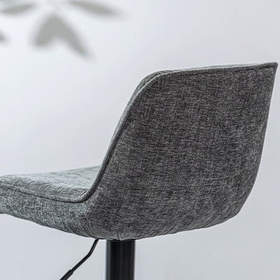 Modern Minimalist Rectangular Carbon Steel Cotton-Linen PP Bar Stool Backrest Armless For Dining Room & Kitchen