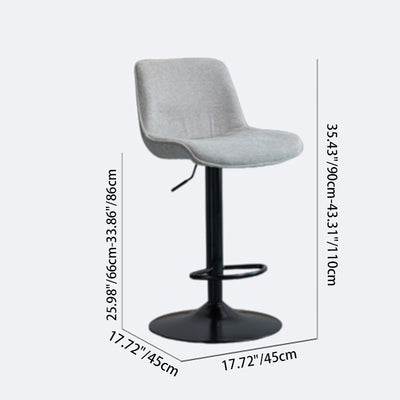 Modern Minimalist Rectangular Carbon Steel Cotton-Linen PP Bar Stool Backrest Armless For Dining Room & Kitchen