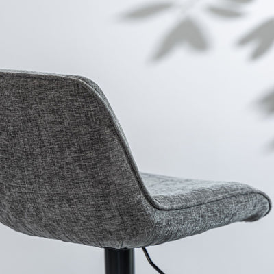 Modern Minimalist Rectangular Carbon Steel Cotton-Linen PP Bar Stool Backrest Armless For Dining Room & Kitchen