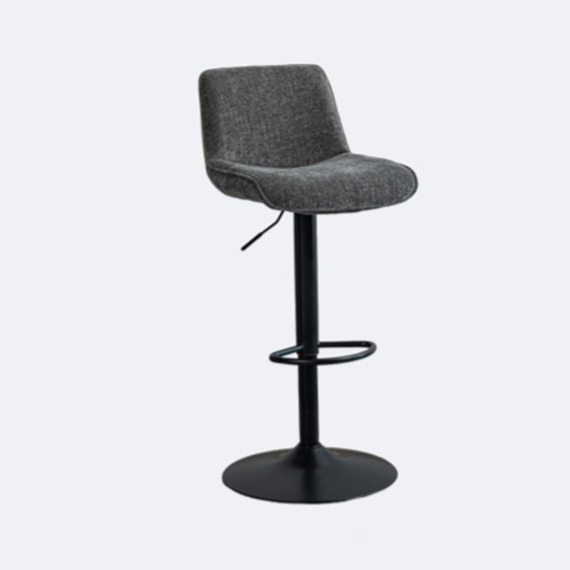 Modern Minimalist Rectangular Carbon Steel Cotton-Linen PP Bar Stool Backrest Armless For Dining Room & Kitchen