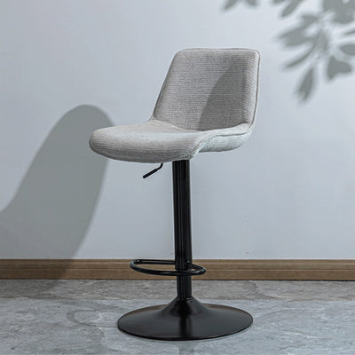 Modern Minimalist Rectangular Carbon Steel Cotton-Linen PP Bar Stool Backrest Armless For Dining Room & Kitchen