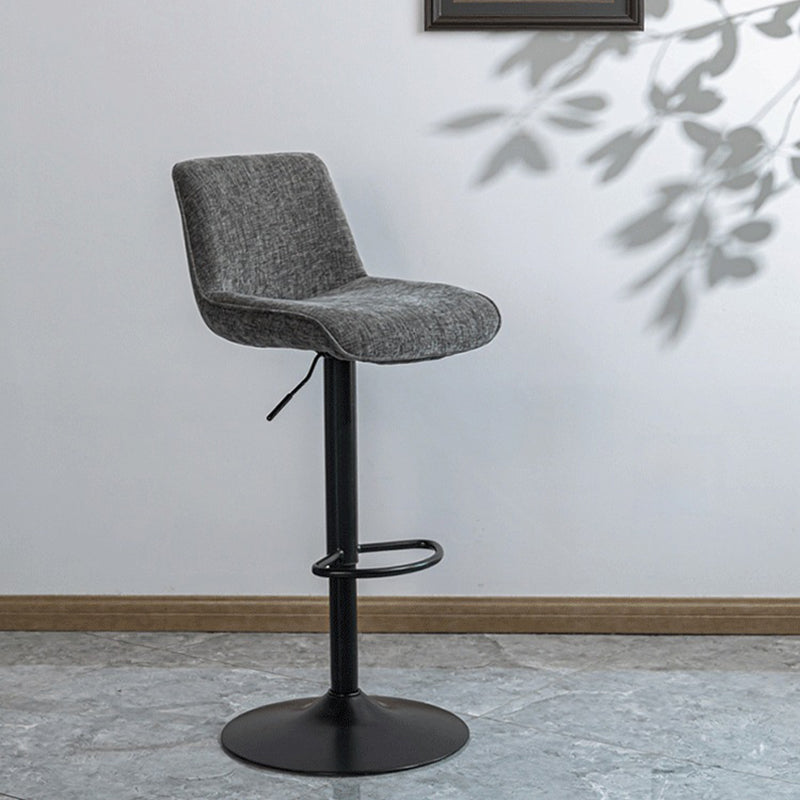 Modern Minimalist Rectangular Carbon Steel Cotton-Linen PP Bar Stool Backrest Armless For Dining Room & Kitchen