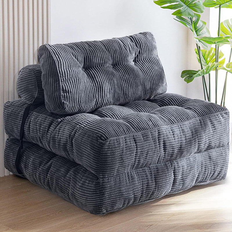 Modern Minimalist Corduroy Sponge Rectangular Folding Accent Chair Backrest For Living Room