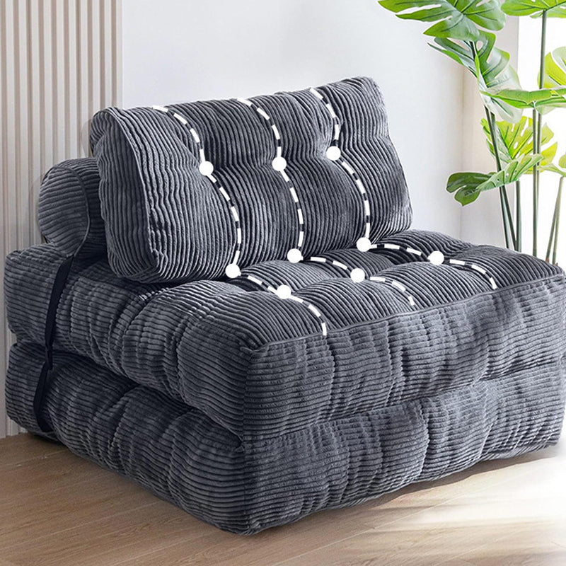 Modern Minimalist Corduroy Sponge Rectangular Folding Accent Chair Backrest For Living Room