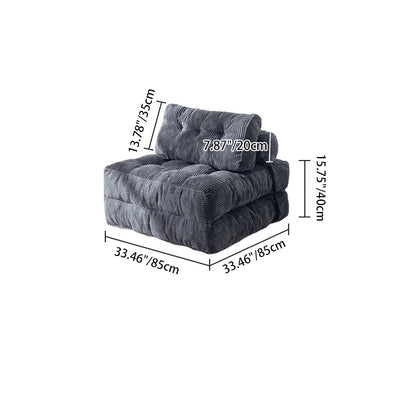 Modern Minimalist Corduroy Sponge Rectangular Folding Accent Chair Backrest For Living Room