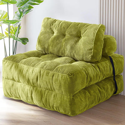 Modern Minimalist Corduroy Sponge Rectangular Folding Accent Chair Backrest For Living Room