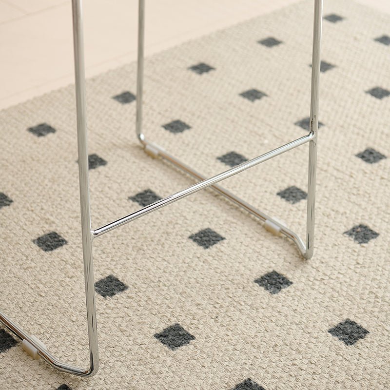 Tabouret de bar rectangulaire moderne minimaliste en coton-lin et acier avec dossier pour salle à manger et cuisine 