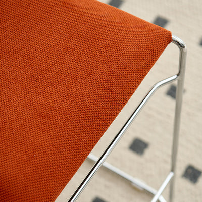 Modern Minimalist Cotton-Linen Steel Rectangular Bar Stool Backrest For Dining Room & Kitchen