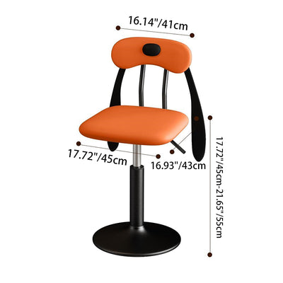 Contemporary Creative PU Leather Carbon Steel Dog-Shaped Rectangular Bar Stool Backrest Armless For Dining Room & Kitchen